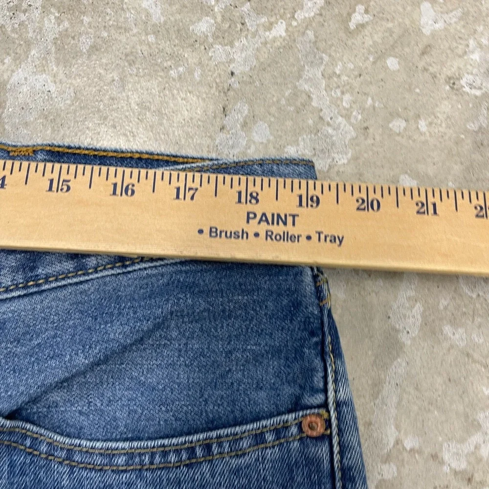 Levis Jeans Mens 38x32 Blue Pants 505 Straight Mid Rise‎ Denim Cotton Workwear